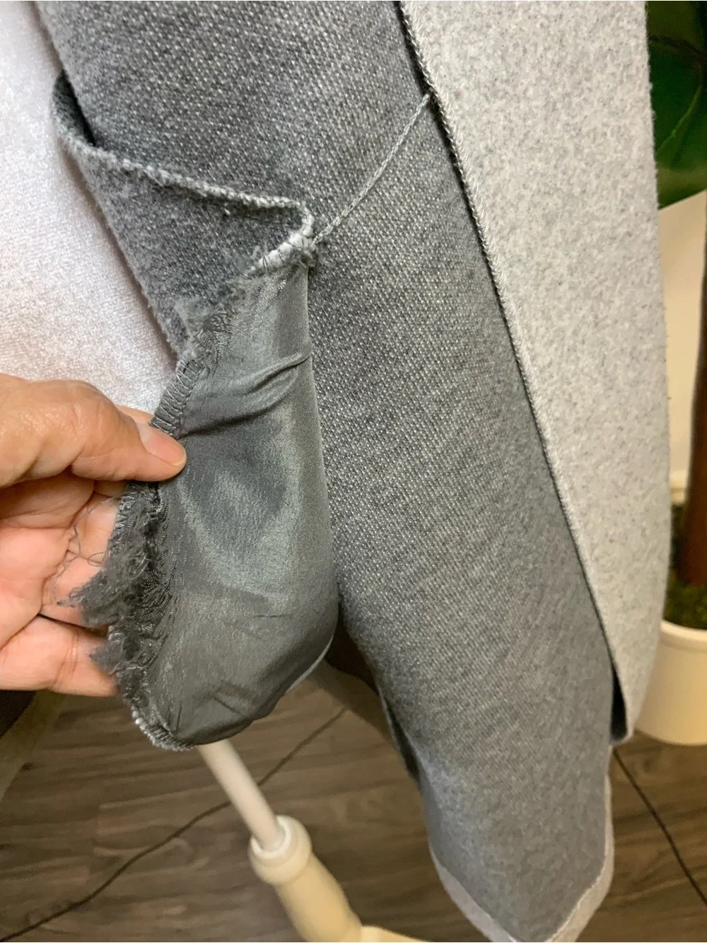 Zara Light Gray Open-Front Trench Coat